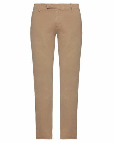 Brian Dales Man Pants Camel Cotton, Elastane Cover