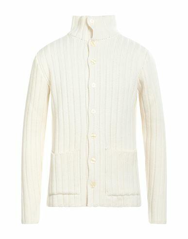 Brian Dales Man Cardigan Ivory Wool, Acrylic Cover