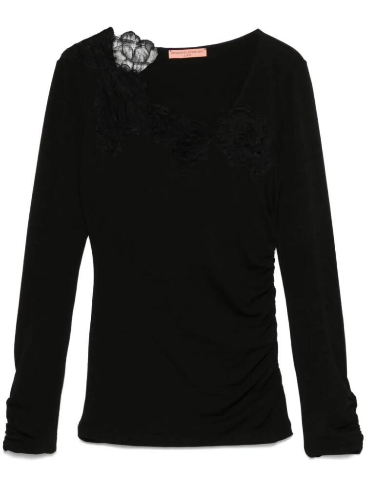 Ermanno Scervino lace-embellished T-shirt - Black Cover