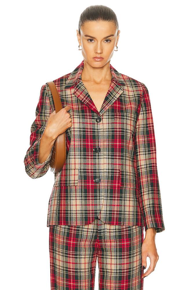 BODE Truto Plaid Suit Jacket in Red Cover