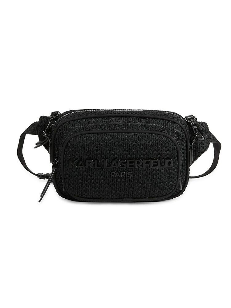 Karl Lagerfeld Paris Women's Voyage Knit Belt Bag - Black Cover