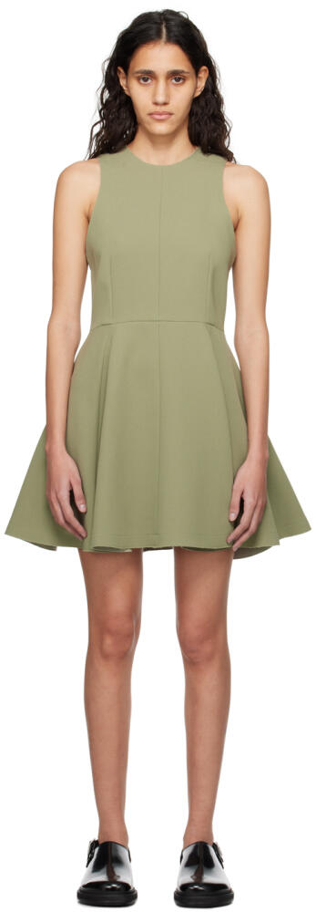 AMI Paris Khaki Flared Minidress Cover