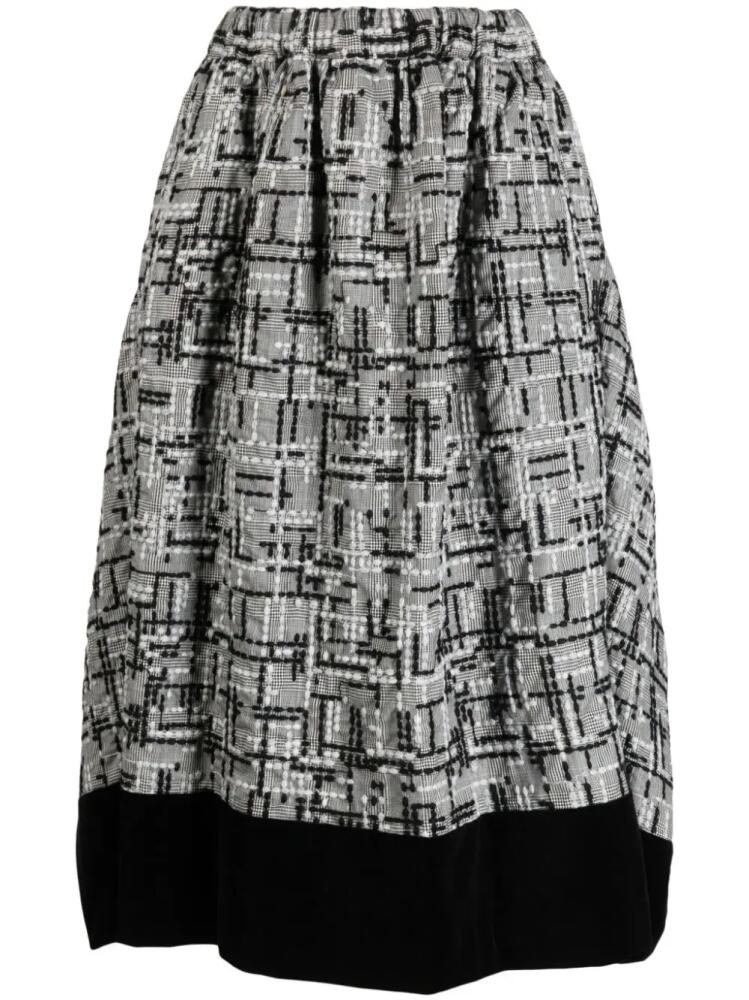 Comme Des Garçons Comme Des Garçons embroidered A-line midi skirt - Black Cover