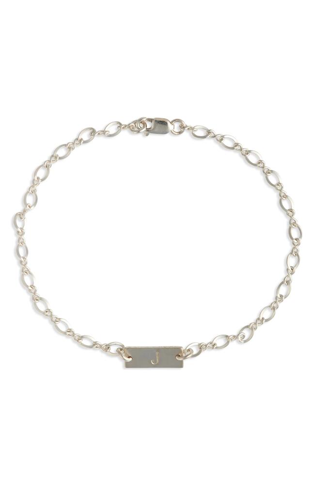 Nashelle Hadley Initial Bar Bracelet in Sterling Silver - J Cover