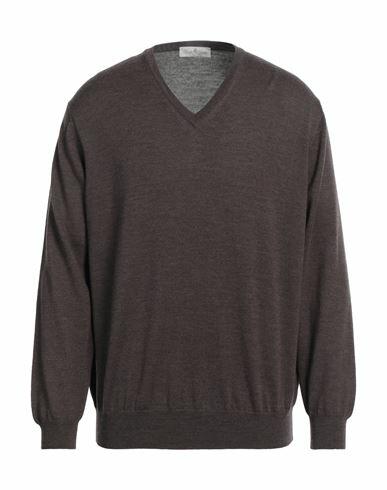 Della Ciana Man Sweater Dark brown Merino Wool Cover