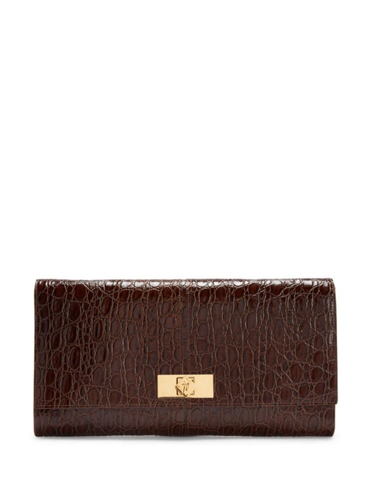 Giuseppe Zanotti Montserrat crocodile-effect clutch bag - Brown Cover