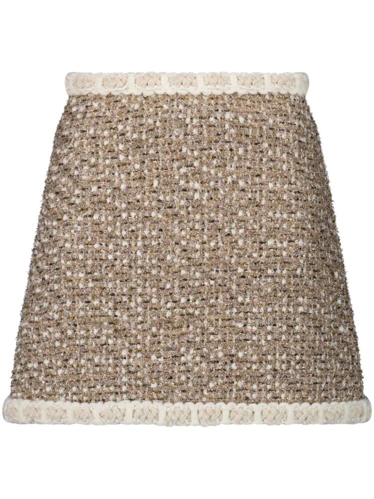 Giambattista Valli braided-trim tweed miniskirt - Neutrals Cover