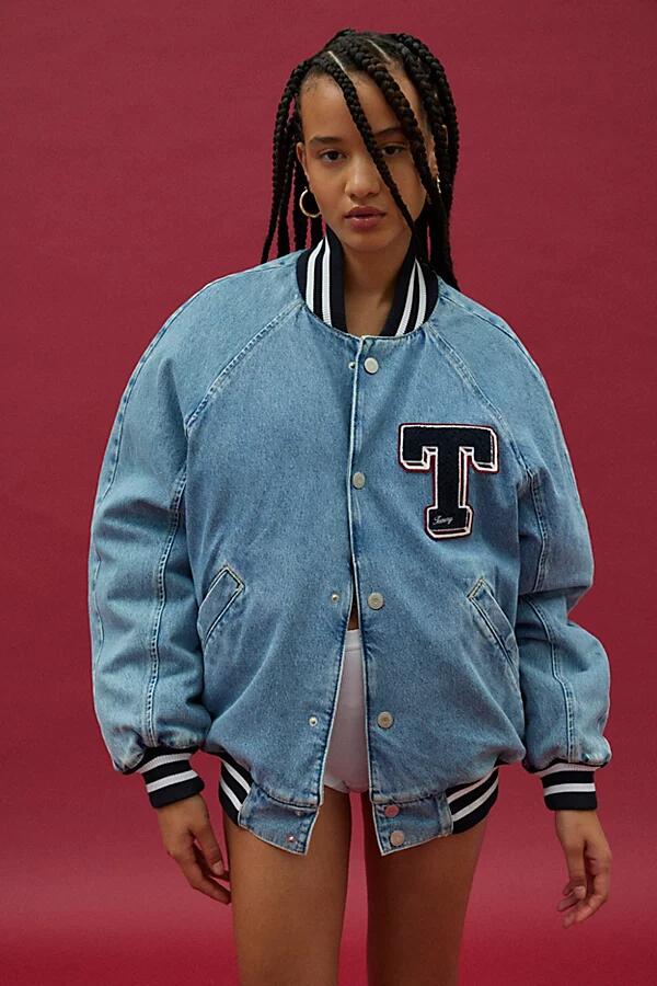 Tommy Hilfiger Tommy Jeans Letterman Denim Jacket in Tinted Denim Cover