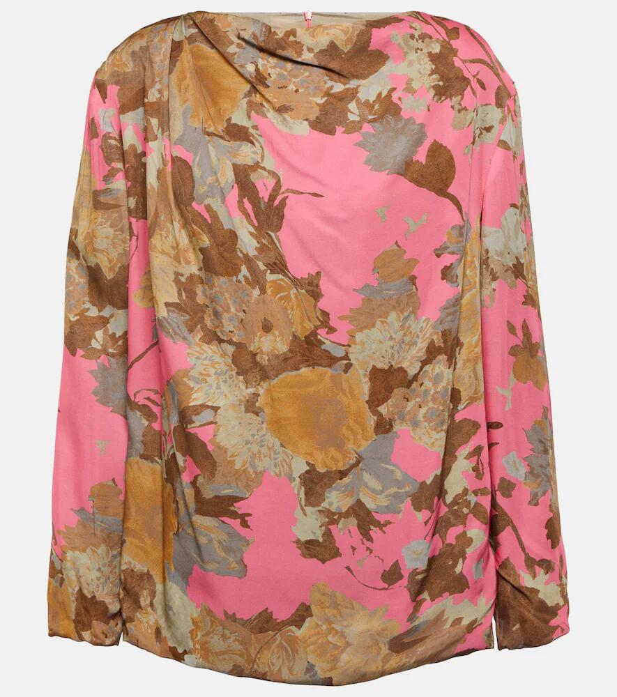 Dries Van Noten Printed draped blouse Cover