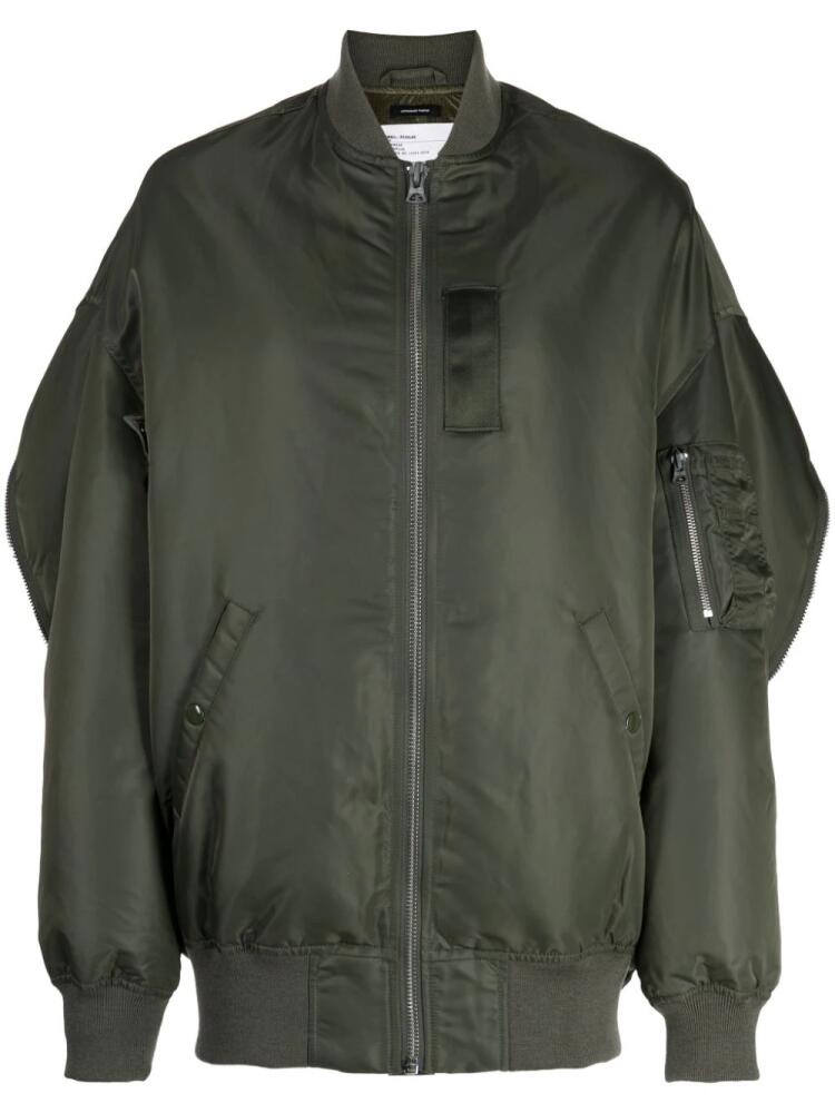 R13 decorative-zip detailing bomber jacket - Green Cover