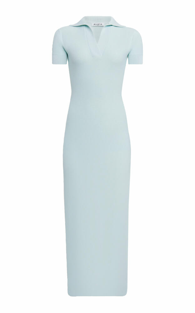 ALAA - Knit Polo Midi Dress - Blue Cover