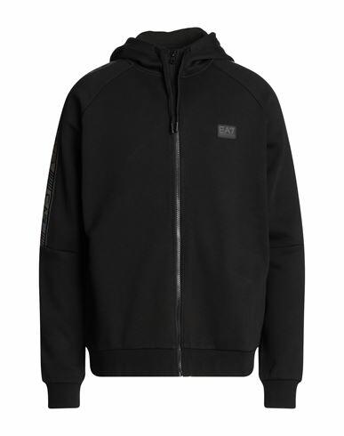 Ea7 Man Sweatshirt Black Cotton, Polyester Cover