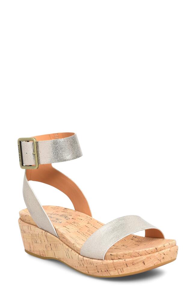 Kork-Ease Mullica Ankle Strap Platform Wedge Sandal in Gold Metallic Cover