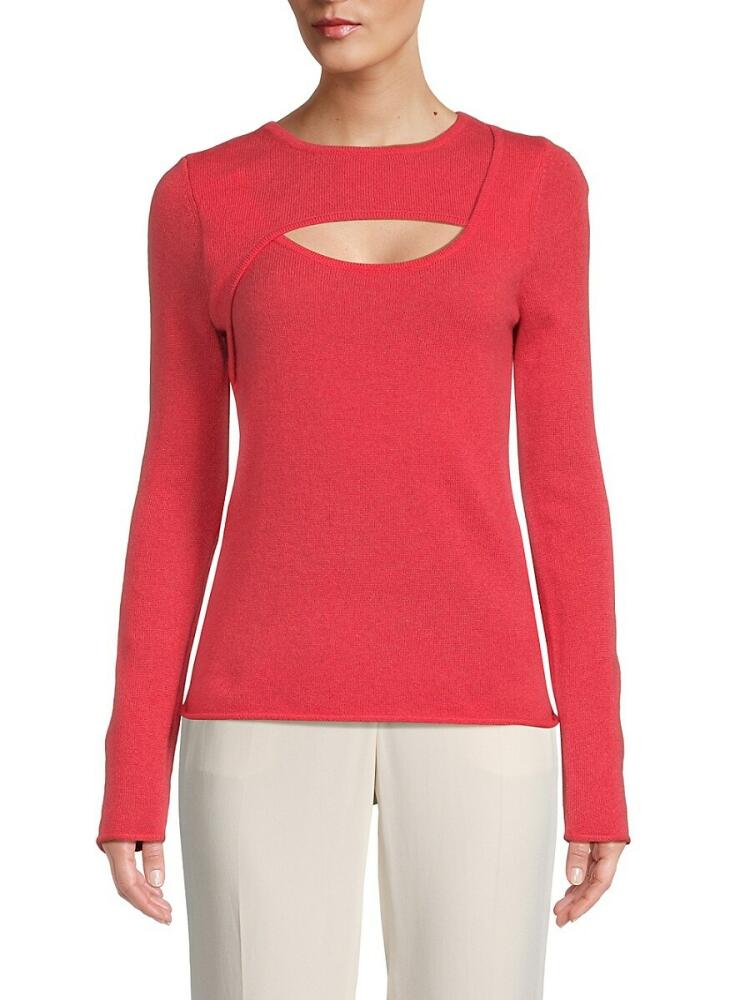 360 Cashmere Women's Vittoria Cutout Cashmere Sweater - Watermelon Cover