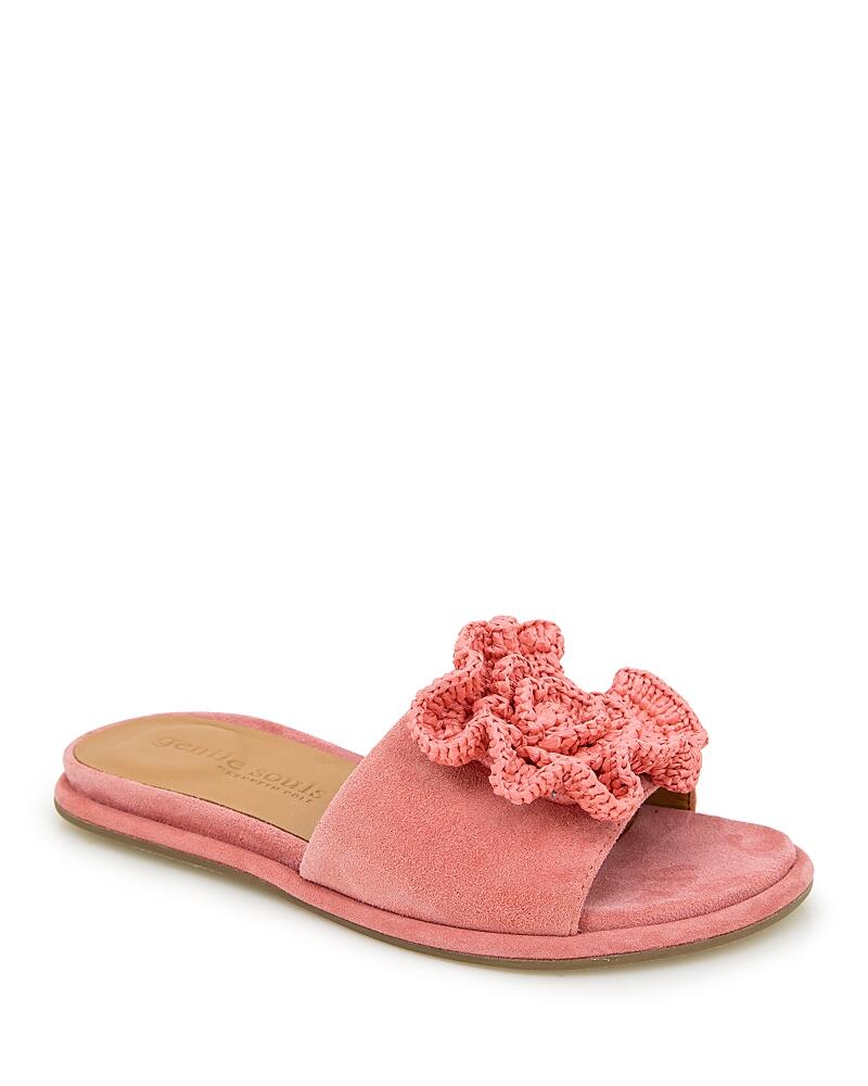 Gentle Souls by Kenneth Cole Women's Lucy Crochet Flower Slide Sandals Cover