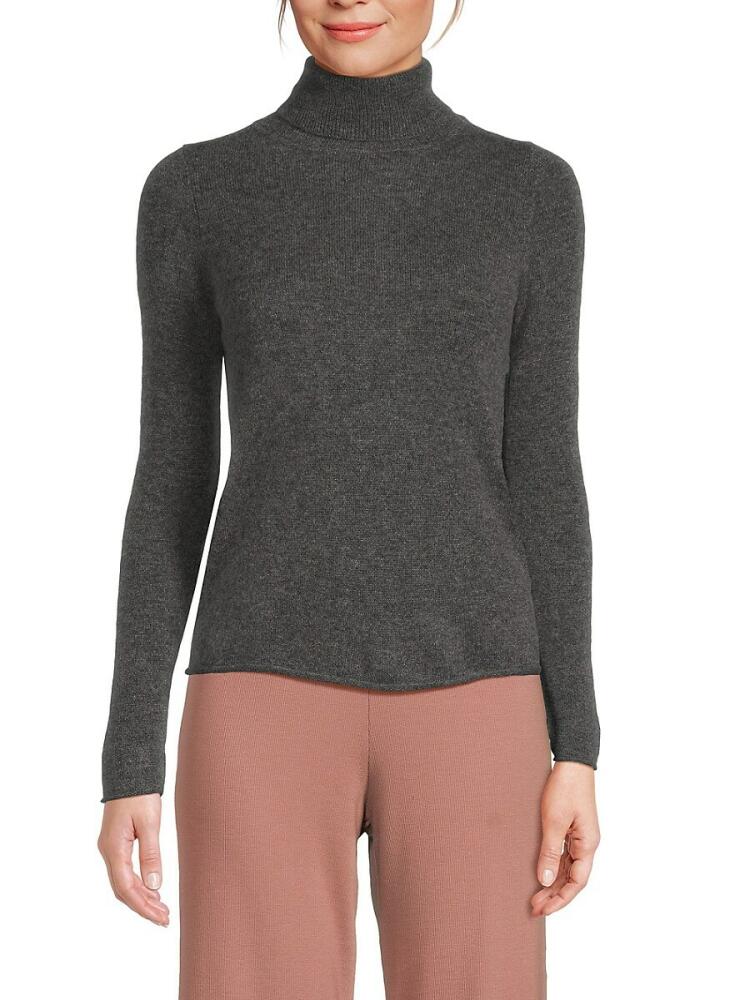 Sofia Cashmere Women's Cashmere Turtleneck Sweater - Charcoal Cover