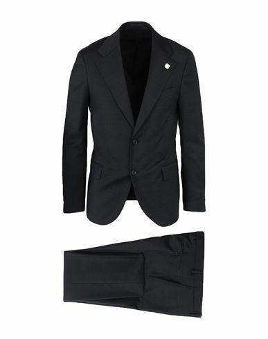 Lardini Man Suit Black Polyester, Wool, Elastane Cover