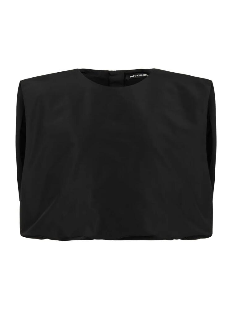 Nocturne Taffeta Crewneck Blouse in Black Cover