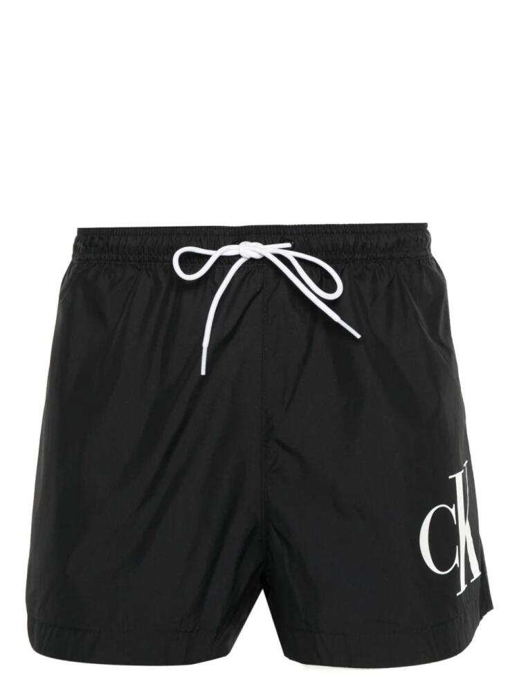 Calvin Klein logo-print swim shorts - Black Cover