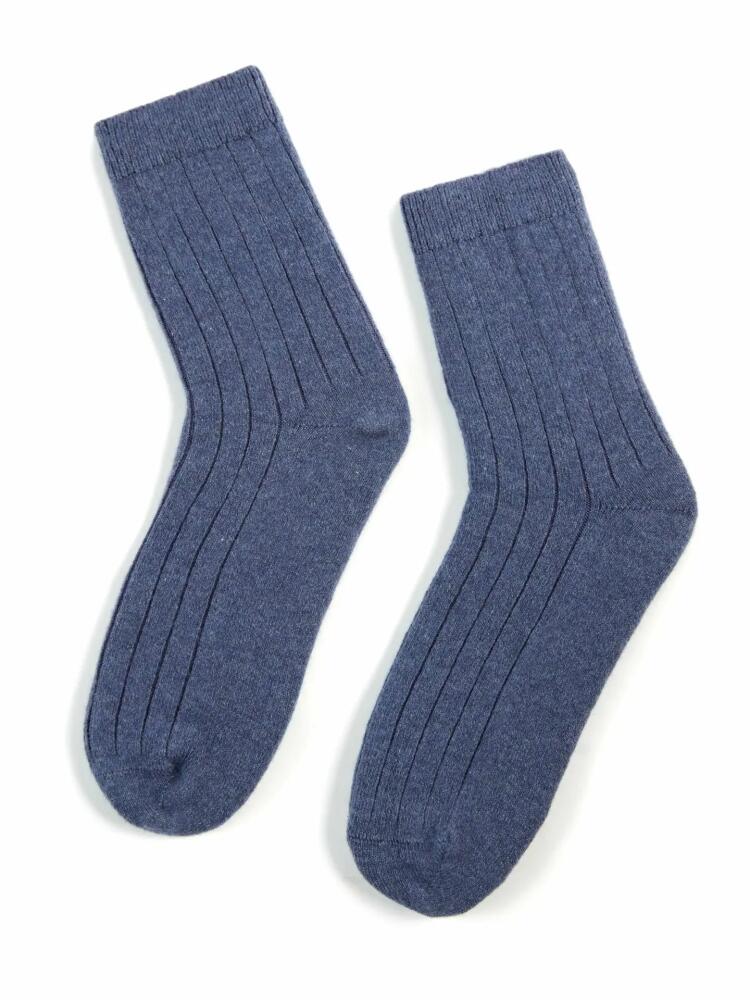 Gobi Cashmere Trim Knit Bed Socks in Crown Blue Cover