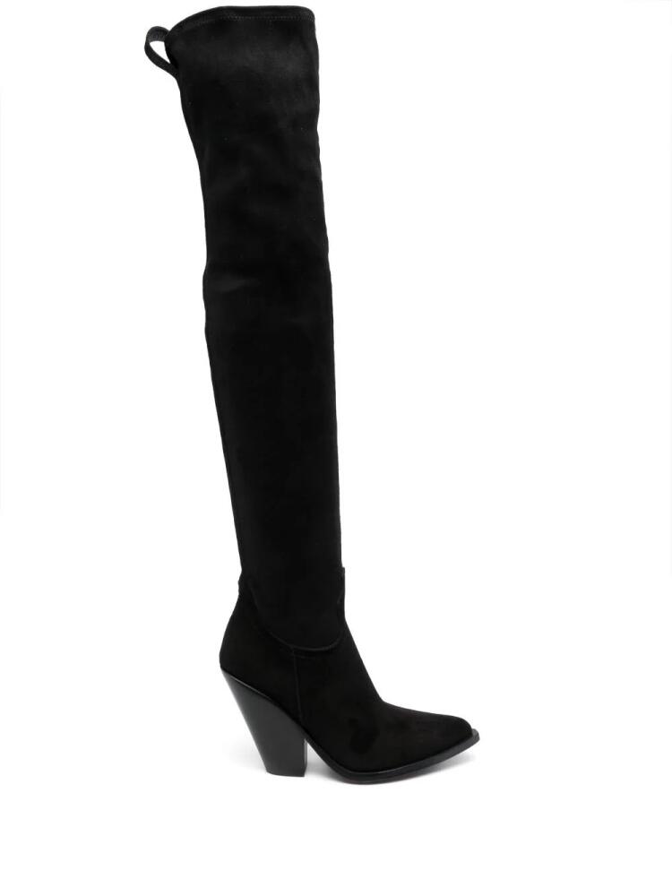 Sonora 90mm pointed-toe suede boots - Black Cover