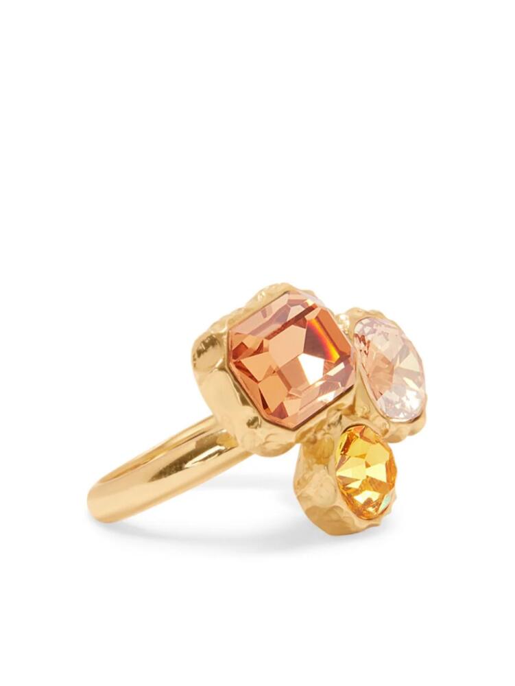 Oscar de la Renta Classic crystal-embellished ring - Gold Cover