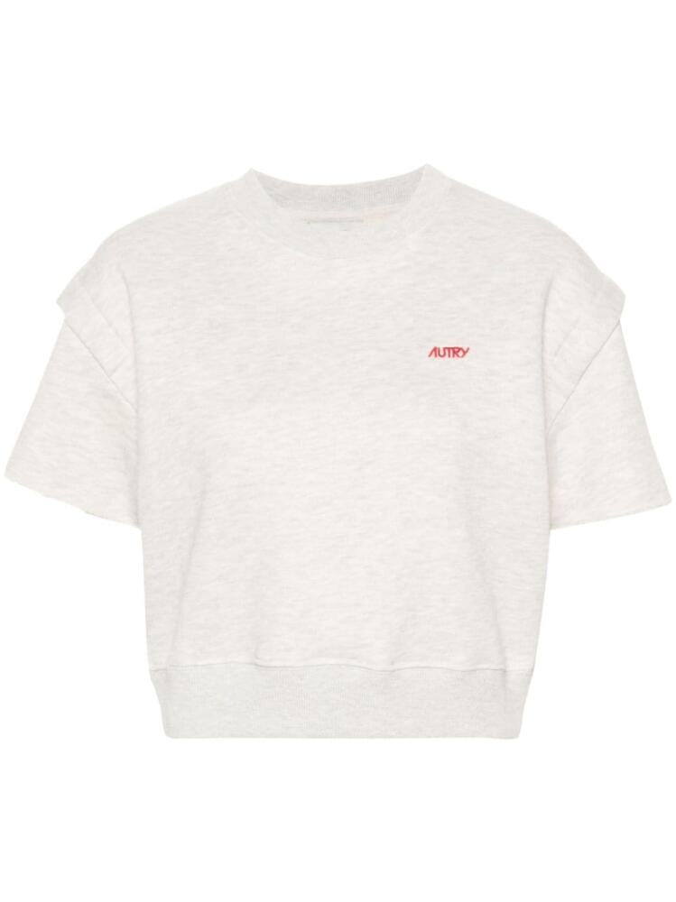 Autry mélange cropped T-shirt - Grey Cover