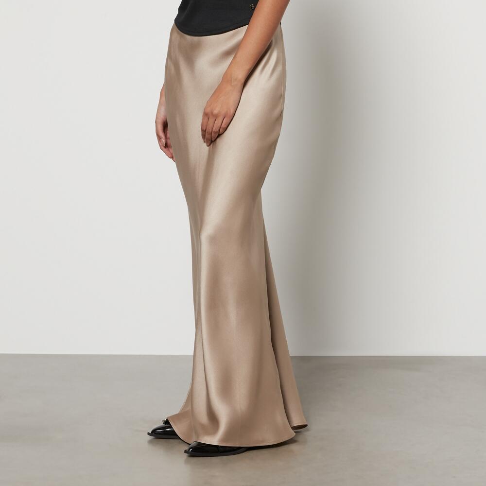 Anine Bing Bias-Cut Satin-Silk Maxi Skirt Cover