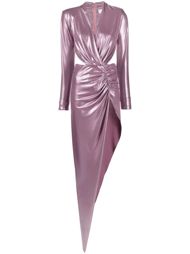 Genny metallic twist-detail gown - Pink Cover