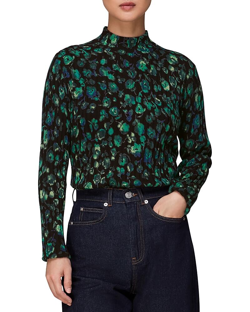 Whistles Blurred Floral Mock Neck Sweater Cover