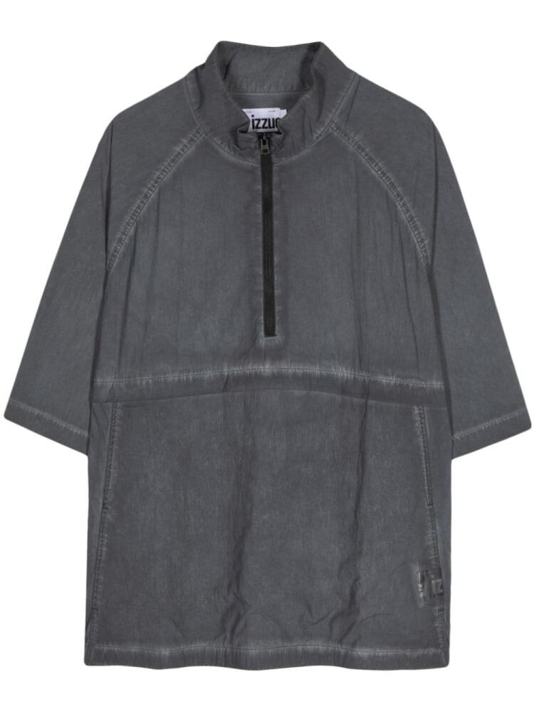 izzue faded-effect half-zip shirt - Grey Cover