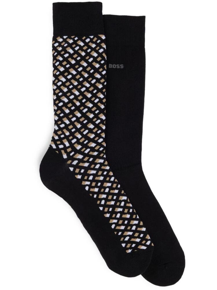 BOSS intarsia-knit socks (pack of two) - Black Cover