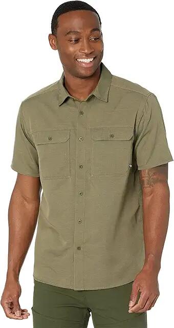 Mountain Hardwear Canyon S/S Shirt (Stone Green) Men's Short Sleeve Button Up Cover