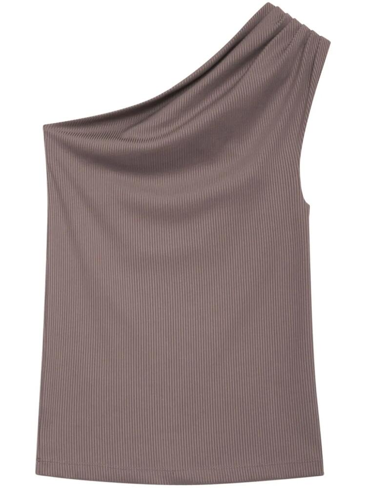 ANINE BING Camila one-shoulder ribbed top - Brown Cover