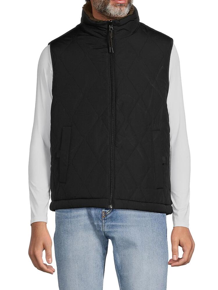 Andrew Marc Men's Buchman Faux Shearling Puffer Vest - Black Cover