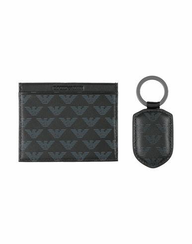 Emporio Armani Man Document holder Black Cow leather Cover