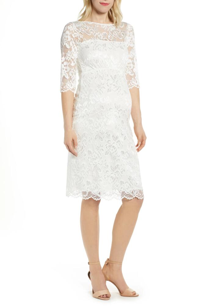 Tiffany Rose Amelia Lace Maternity Sheath Dress in White Cover