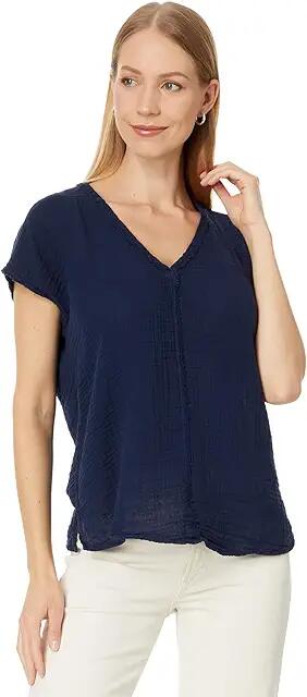 Michael Stars Draya V-Neck Top (Nocturnal) Women's Clothing Cover