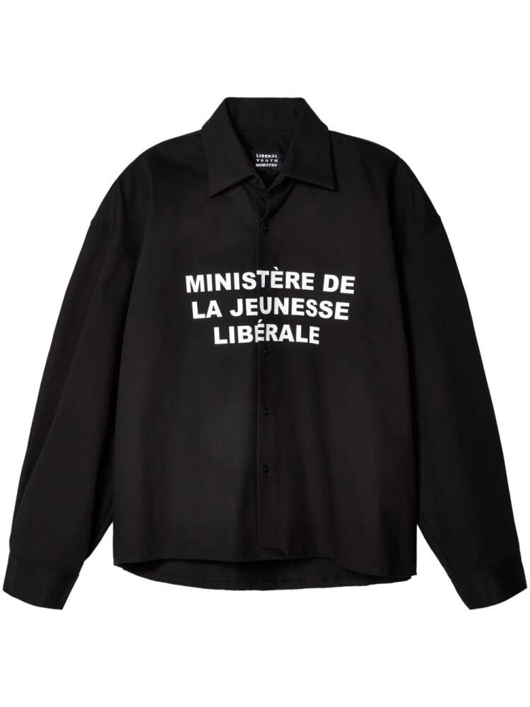 Liberal Youth Ministry Ministère-print cotton shirt - Black Cover