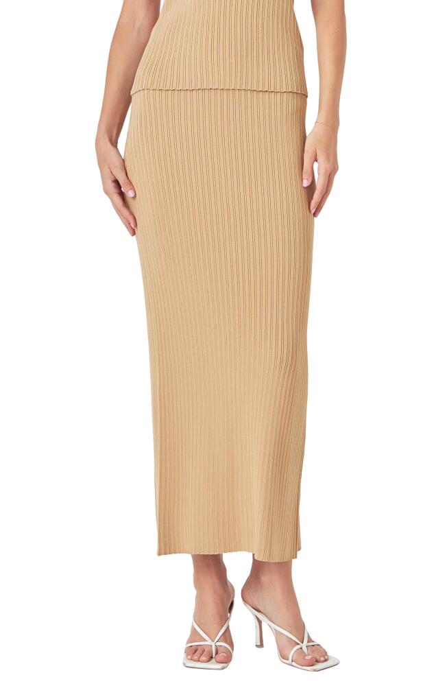 Endless Rose Rib Maxi Skirt in Camel Cover