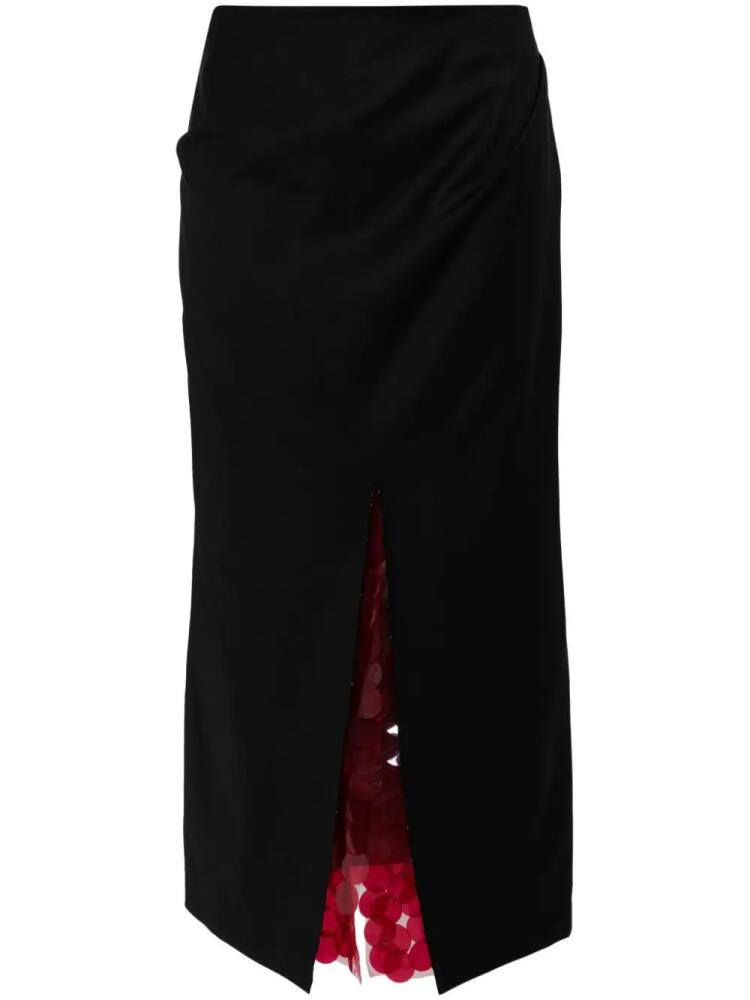 16Arlington Zure sequin-underlay midi skirt - Red Cover