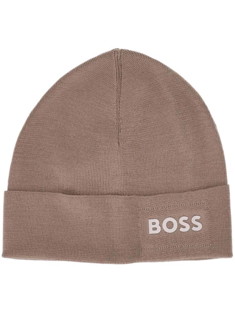 BOSS Aride logo-print beanie - Neutrals Cover