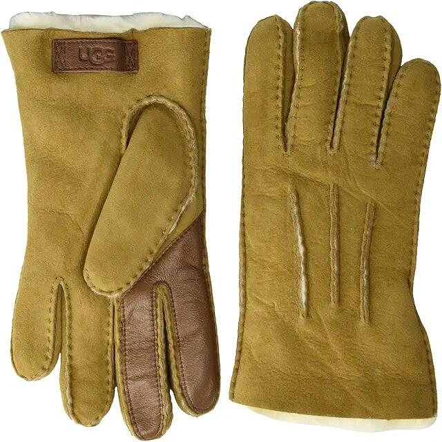 UGG Contrast Water Resistant Sheepskin Tech Gloves (Chestnut) Extreme Cold Weather Gloves Cover