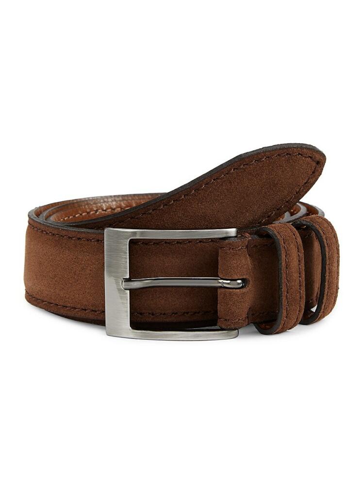 W. Kleinberg Men's 1.25'' Suede Belt - Chocolate Cover