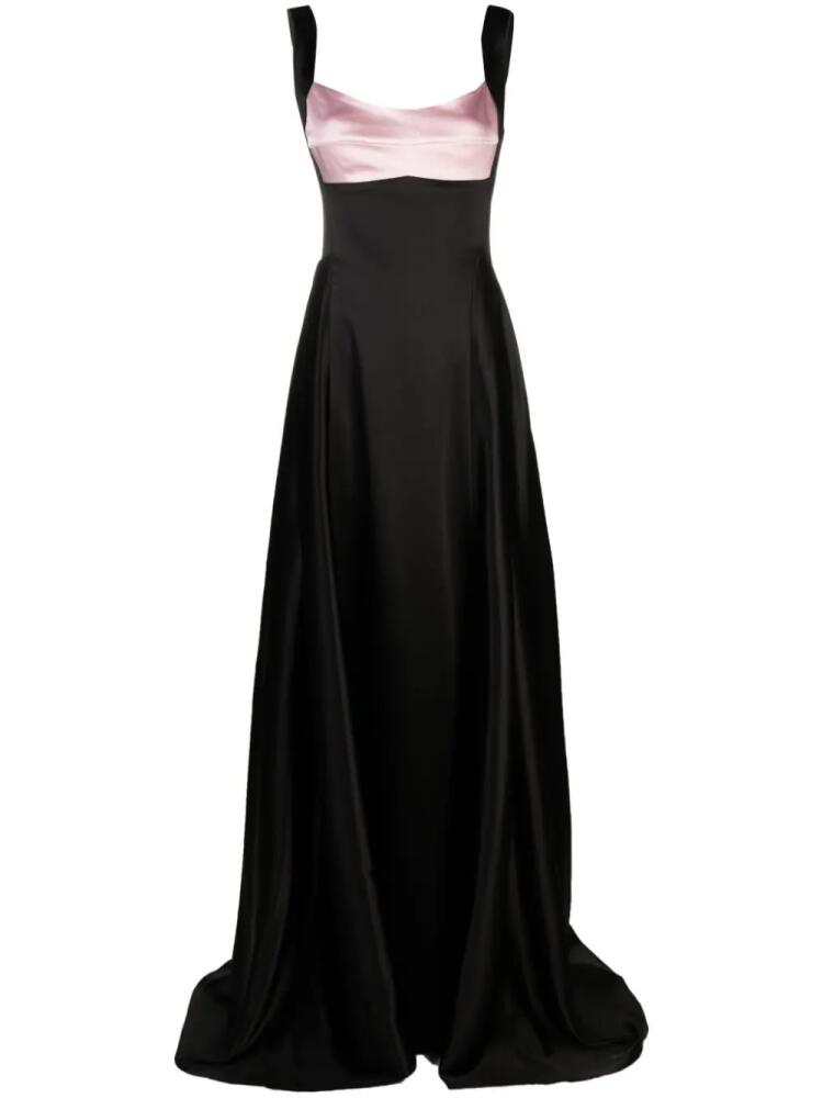 Atu Body Couture colourblock satin gown - Black Cover