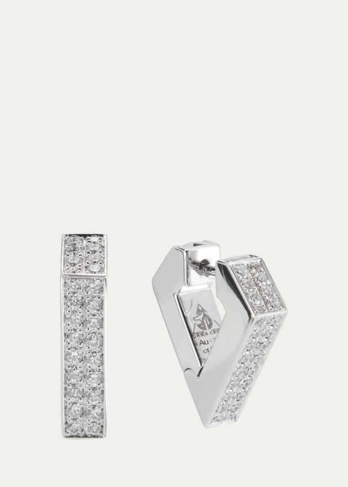 Dries Criel 18k White Gold Medium Diamond Brute Diamanti Earrings Cover