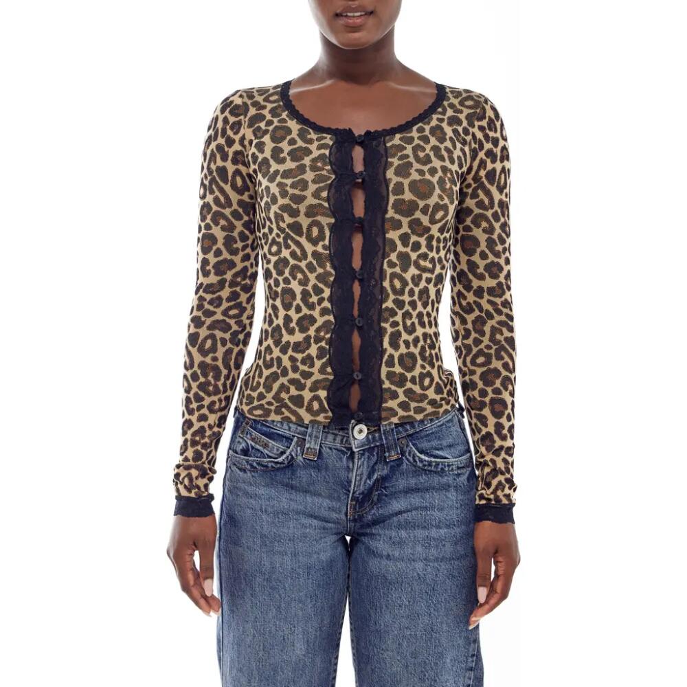 BDG Urban Outfitters Leopard Lace Trim Cardigan Cover