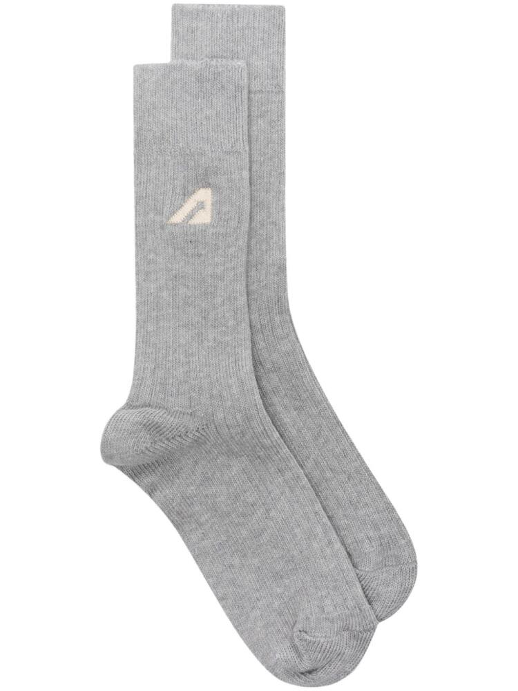 Autry logo-embroidered crew sockls - Grey Cover