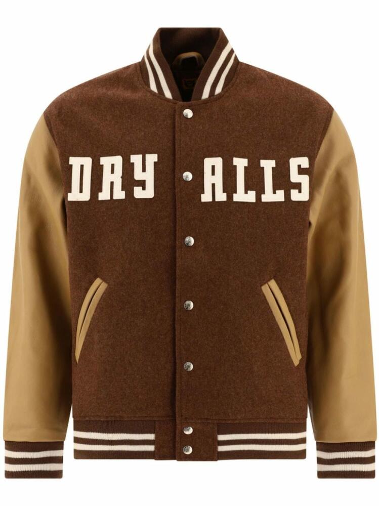 Human Made embroidered-logo wool jacket - Brown Cover