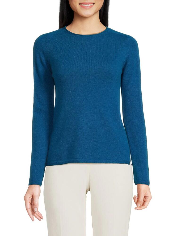 Sofia Cashmere Women's Solid Cashmere Sweater - Blue Cover